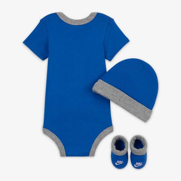 🌺 NIKE 🌺 Baby (6-12M) Bodysuit, Hat and Booties Box Set - Picture 3 of 3